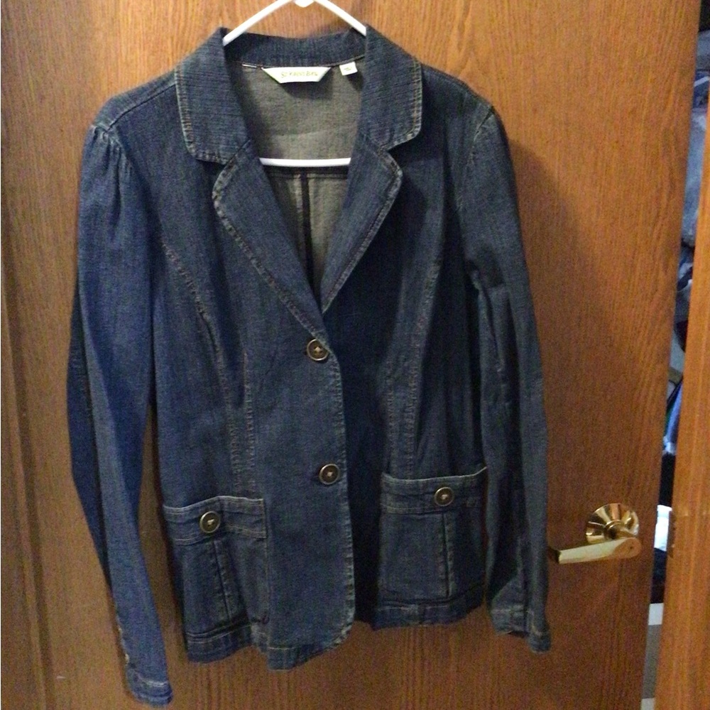 Denim blazer jacket St John’s Bay Large